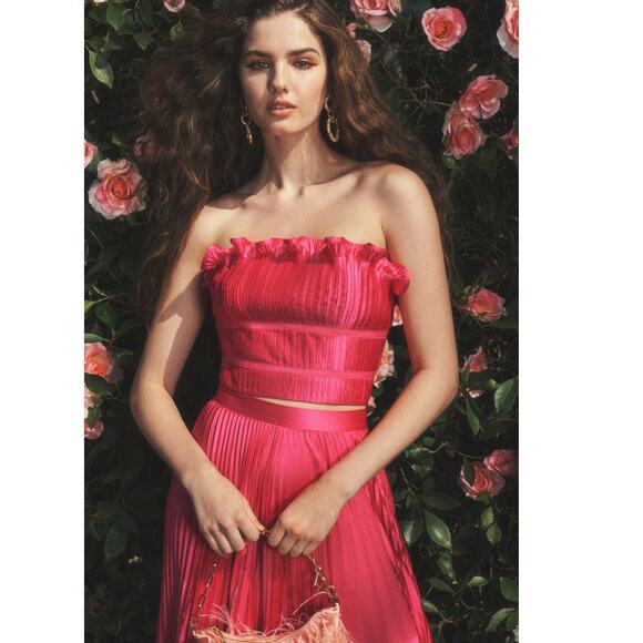 Amur Oriel Bustier Top in Dahlia Pink Fuchsia  US 2 XS NEW - Picture 4 of 10